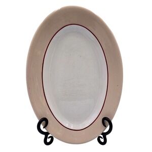 Buffalo Pottery China Vintage 1930's‎ Cafe Au Lait Lamelle Oval Platter RARE